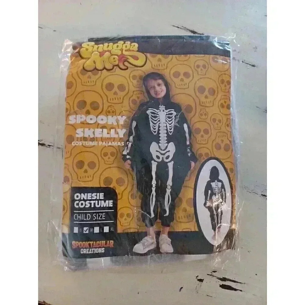 Kids Skeleton Costume Halloween Small Pajamas Snugga Me MEDIUM